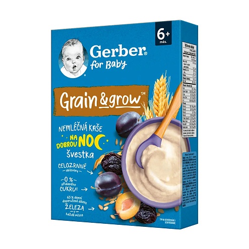 GERBER каша безмолочна вівсяно-пшенична чорнослив 200г 6+