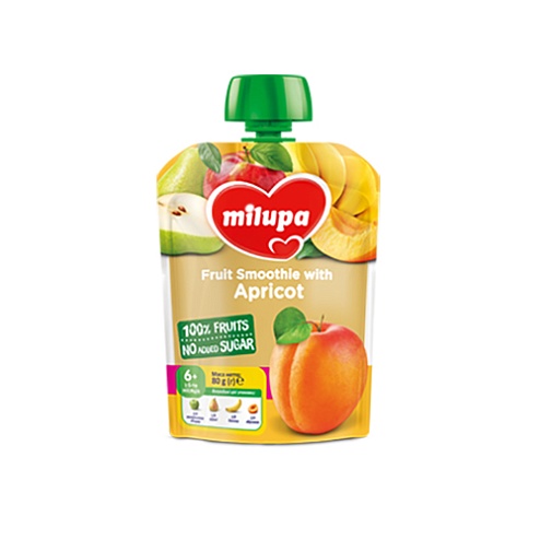 MILUPA пюре яблуко-груша-банан-абрикос 80г пауч