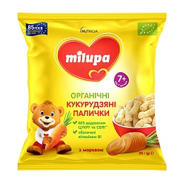 MILUPA палички кукурудзяні з морквою 20г 7+