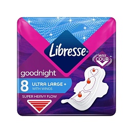 ПРОКЛАДКИ LIBRESSE ULTRA GOODNIGHT large+ 8