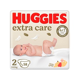ПІДГУЗНИКИ HUGGIES EXTRA CARE - 2 3-6кг 58