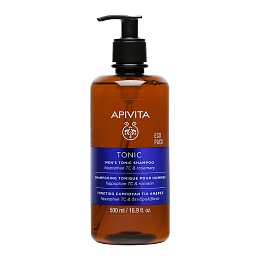 APIVITA HAIR шампунь тонізуючий для чоловіків ОБЛІПИХА та РОЗМАРИН 500мл