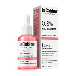 LACABINE Pro-Retinol 2в1 крем-сироватка зволожувальна проти зморшок шкіри обличчя 0,3% 30мл