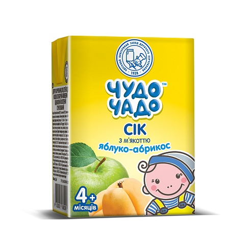 ЧУДО-ЧАДО сік яблуко-абрикос з мякоттю 200мл