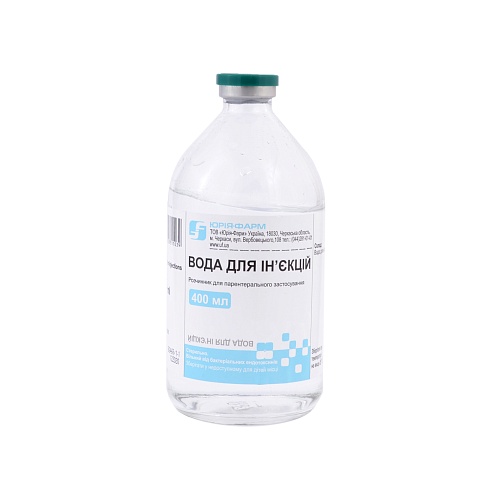ВОДА ДЛЯ ІН'ЄКЦІЙ р-к д/парентер. 400мл фл