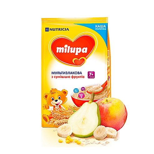 MILUPA каша молочна мультизлакова 210г фрукти