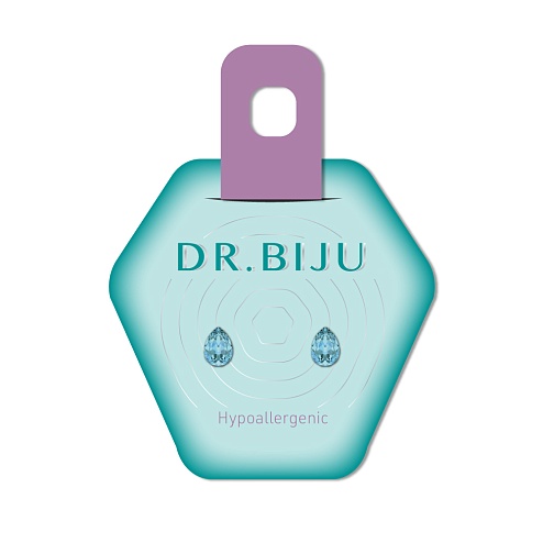 DR.BIJU сережки Вишукана груша аква богеміка 6,0мм