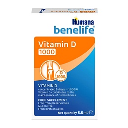 HUMANA Benelife D3 1000 МО краплі 5,5мл 0+