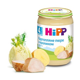 HIPP пюре мясне КРОЛИК в картопляному пюре 190г