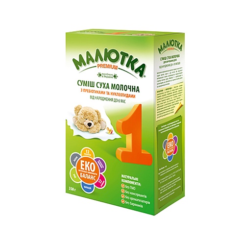 МАЛЮТКА 1 Premium суміш молочна 350г 0+