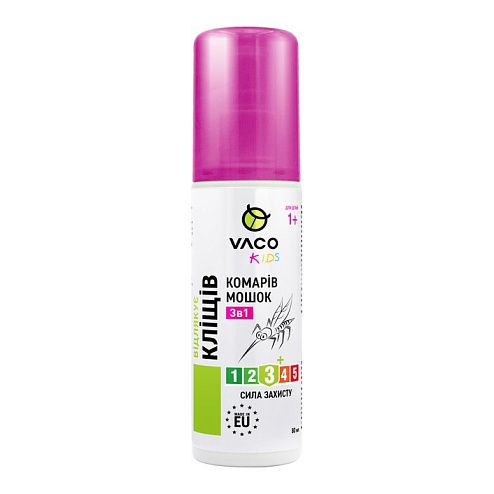 VACO Kids спрей від комарів, кліщів, мошок 80мл 1рік