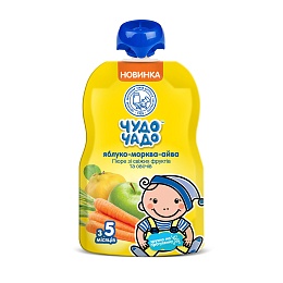 ЧУДО-ЧАДО пюре яблуко-морква-айва 90г