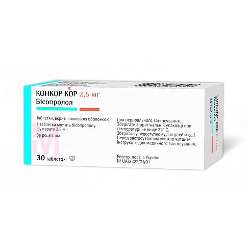 КОНКОР КОР таб. 2,5мг 30 (10х3)