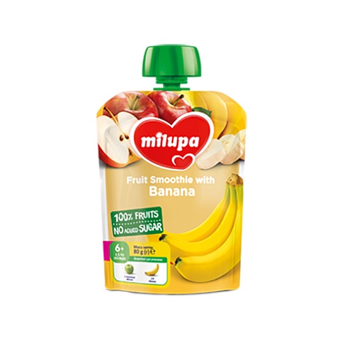 MILUPA пюре яблуко-банан 80г пауч