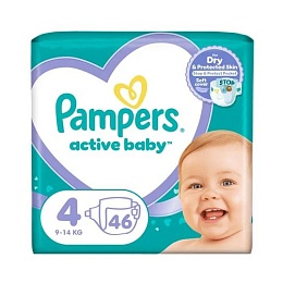 ПІДГУЗНИКИ PAMPERS ACTIVE BABY 4 maxi 9-14кг 46