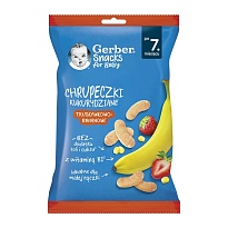 GERBER снеки кукурудзяні з полуницею та бананом 28г 7+