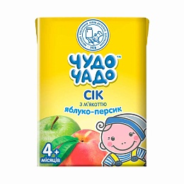 ЧУДО-ЧАДО сік яблуко-персик з м`якоттю 200мл 6+