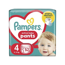 ПІДГУЗНИКИ-ТРУСИКИ PAMPERS PANTS 4 9-15кг 52
