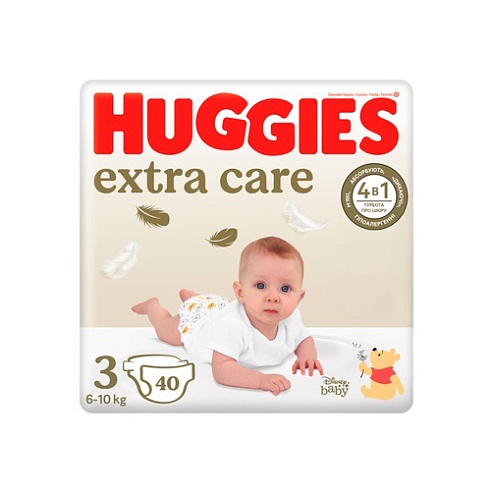 ПІДГУЗНИКИ HUGGIES EXTRA CARE - 3 6-10кг 40