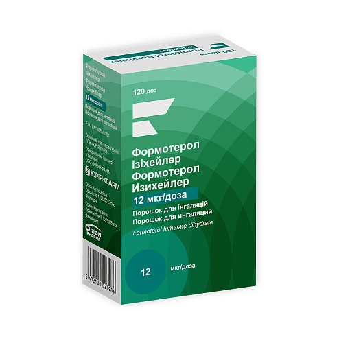 ФОРМОТЕРОЛ ІЗІХЕЙЛЕР пор. д/інг. 12мкг/дозу 120 доз + конт.