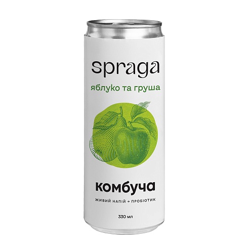 КОМБУЧА яблуко та груша напій 330мл