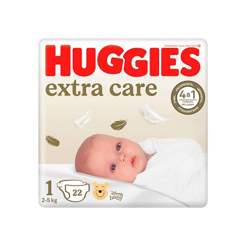 ПІДГУЗНИКИ HUGGIES EXTRA CARE - 1 2-5кг 22