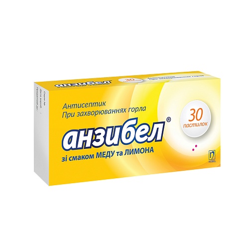АНЗИБЕЛ мед та лимон пастилки 30
