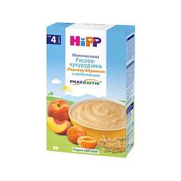 HIPP каша молочна рисово-кукурудзяна персик-абрикос з пребіотиками 250г 4+