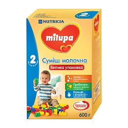 MILUPA 2 суміш молочна 600г 6-12 міс