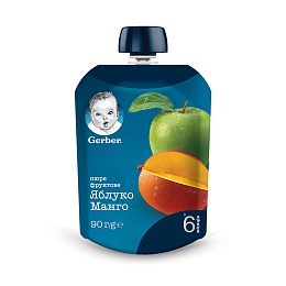 GERBER пюре яблуко та манго 90г пауч