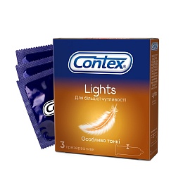 ПРЕЗЕРВАТИВ CONTEX  3 Lіghts особл.тонкі