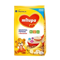 MILUPA каша молочна гречана 210г банан