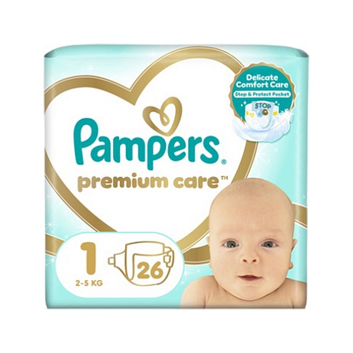 ПІДГУЗНИКИ PAMPERS PREMIUM CARE 1 newborn 2-5кг 26