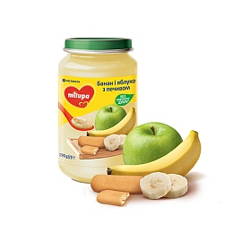 MILUPA пюре яблуко банан з печивом 190г