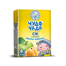 ЧУДО-ЧАДО сік яблуко-абрикос з мякоттю 200мл