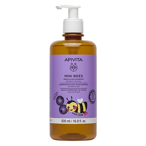 APIVITA MINI BEES KIDS шампунь ЧОРНИЦЯ та МЕД 500мл