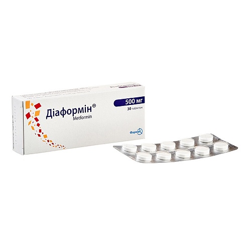 ДІАФОРМІН таб. 500мг 30 (10х3)