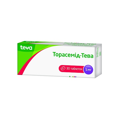 ТОРАСЕМІД-ТЕВА таб. 5мг 30 (10х3)