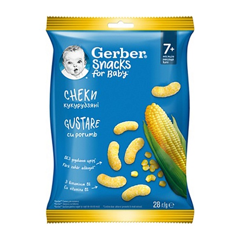 GERBER снеки кукурудзяні 28г 7+