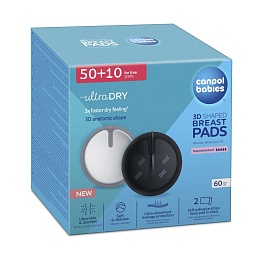 CANPOL 1/655 ЛАКТАЦІЙНІ прокладки 3D 60 чорні