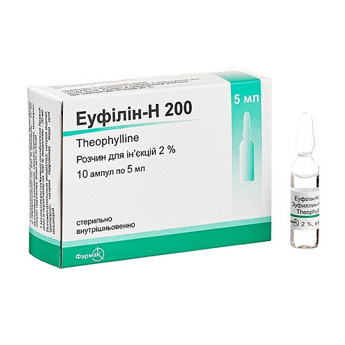 ЕУФІЛІН амп. 2%-5мл 10