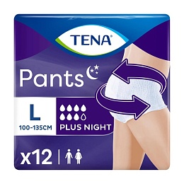 ПІДГУЗНИКИ-ТРУСИ TENA PANTS plus night L 100-135см 12