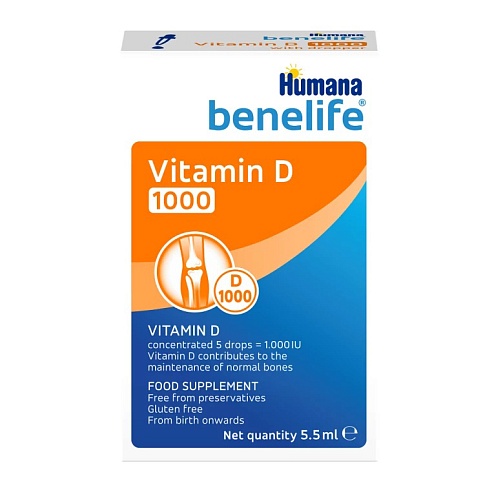 HUMANA Benelife D3 1000 МО краплі 5,5мл 0+