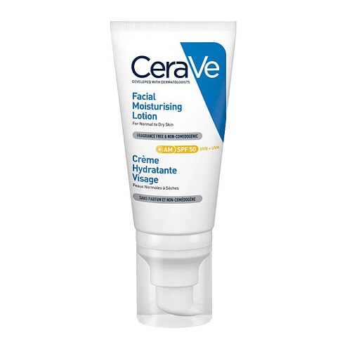 CERAVE Крем зволожувальний, легкий для сухої,нормальної шкіри SPF50 52мл