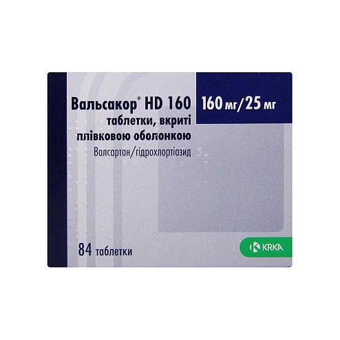 ВАЛЬСАКОР НD 160 таб. 160мг/25мг 84