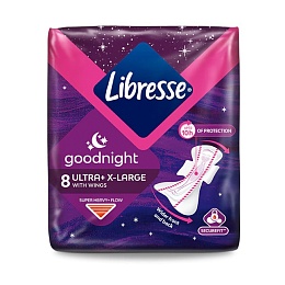 ПРОКЛАДКИ LIBRESSE ULTRA GOODNIGHT X-large 8