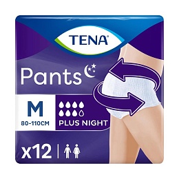 ПІДГУЗНИКИ-ТРУСИ TENA PANTS plus night M 80-110см 12