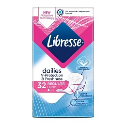 ПРОКЛАДКИ LIBRESSE щоденні DAILY FRESH normal plus 32