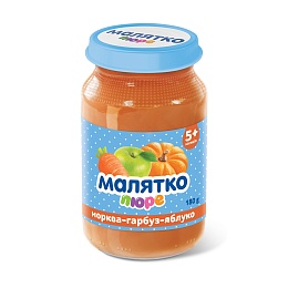 МАЛЯТКО пюре МОРКВА-ГАРБУЗ-ЯБЛУКО 180г