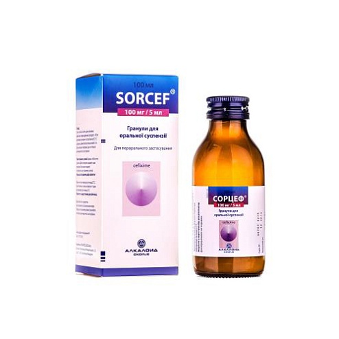 СОРЦЕФ сусп. 100мг/5мл 100мл